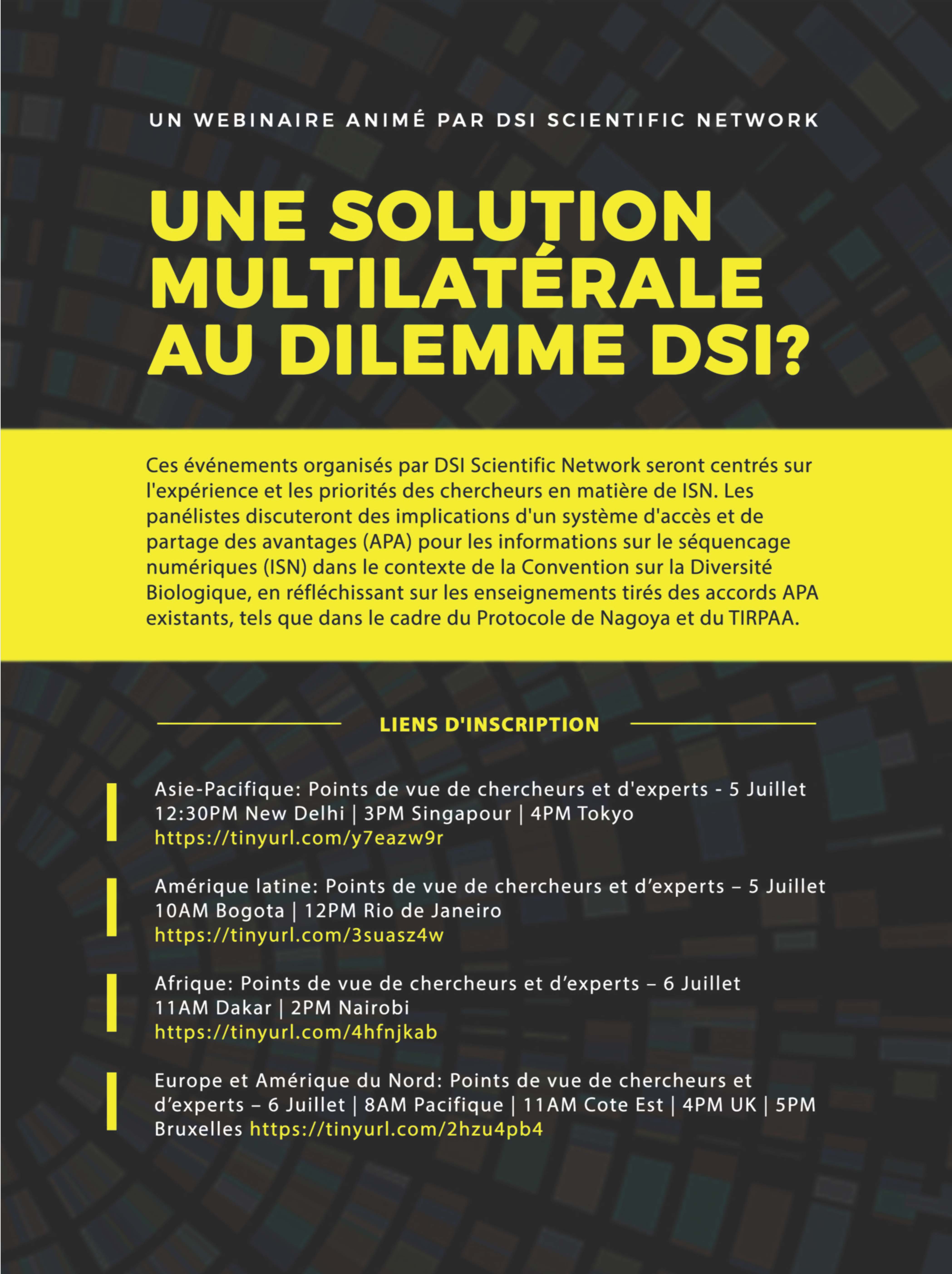 Webinar sur les DS I- A Multilateral Solution to the DSI Dilemma? 